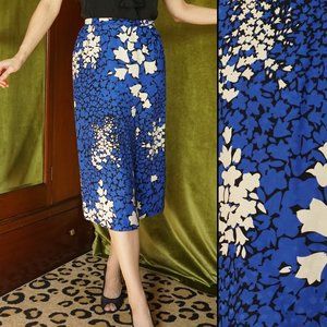 Vintage Textured Silk Midi Skirt, Small/6